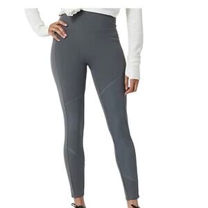 Zuda Z Stretch Full Length Leggings Foil Print Iron Gray Size XS NWOT